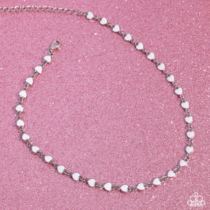 Dancing Dalliance - White Choker Necklace - Paparazzi Accessories