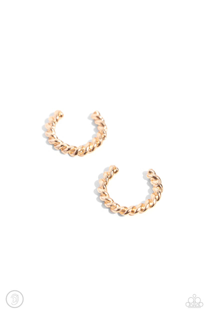 Twisted Travel - Gold Ear Cuff