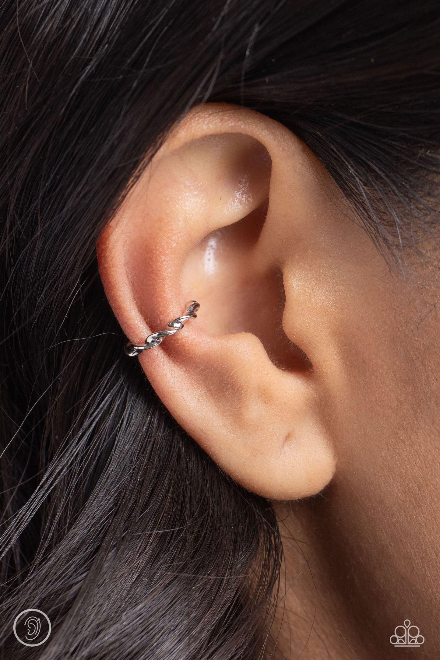 Hey, Hot CUFF! - Silver Ear Cuff - Paparazzi Accessories