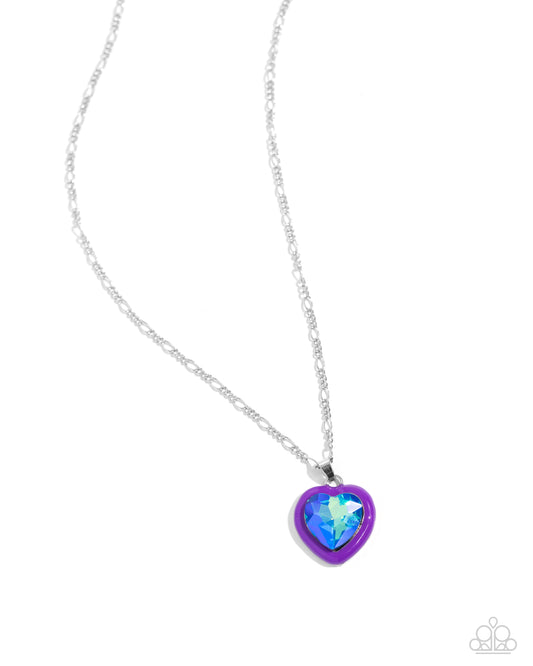 Heartfelt Hope - Purple UV Shimmer Necklace - Paparazzi Accessories