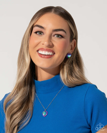 Heartfelt Hope - Purple UV Shimmer Necklace - Paparazzi Accessories