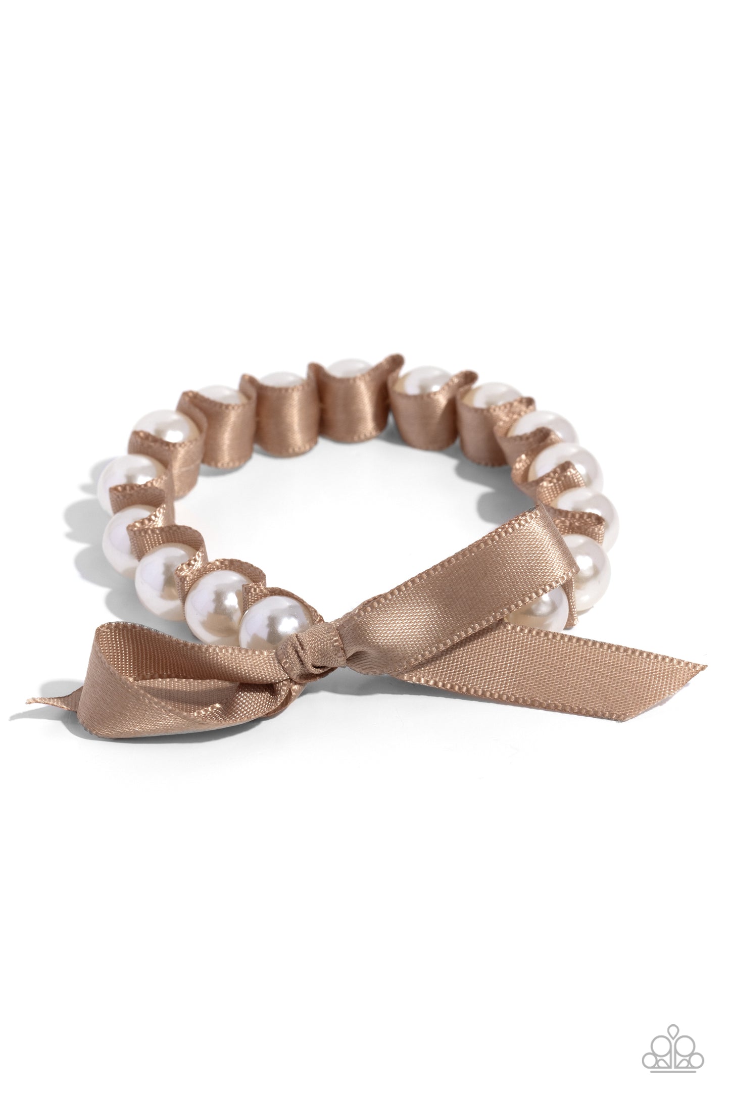 Ribbon Rarity - Brown Stretchy Bracelet - Paparazzi Accessories