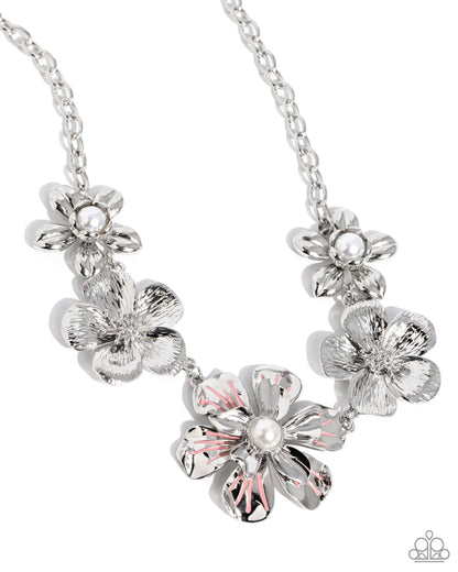 FLOWER Move - Orange Necklace - Life of the Party Exclusive - Paparazzi Accessories