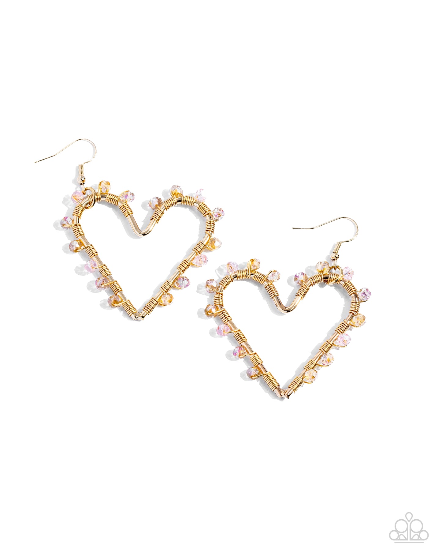 HEART of Your World - Gold Heart Earrings - Paparazzi Accessories