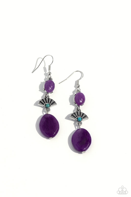 Creative Cascade - Purple Fishhook Earrings - Paparazzi Accessories