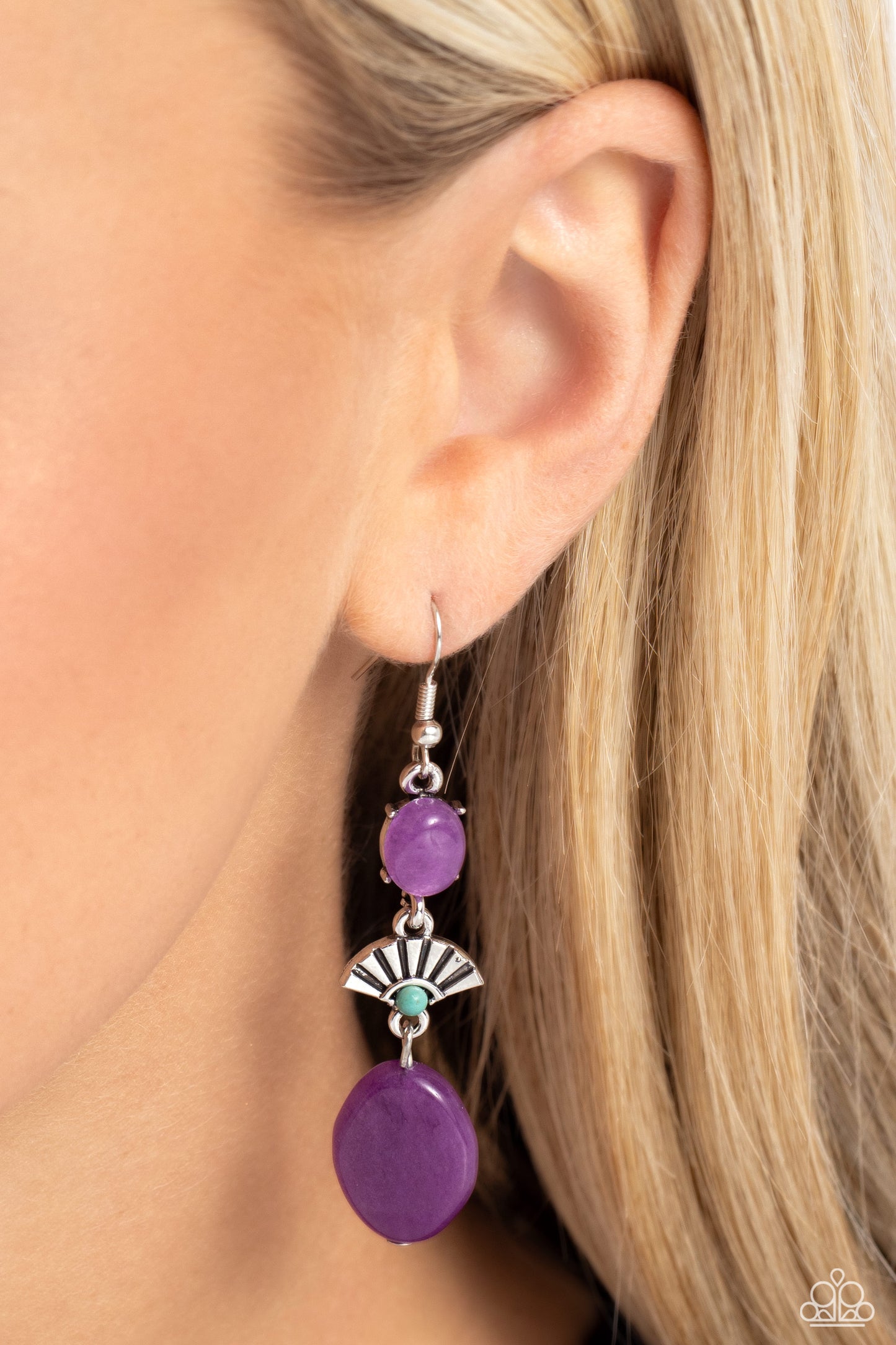 Creative Cascade - Purple Fishhook Earrings - Paparazzi Accessories