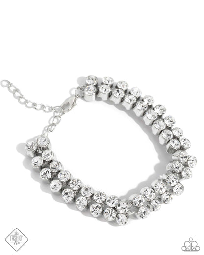 Once Upon A TIARA - White Clasp Bracelet - Paparazzi Accessories