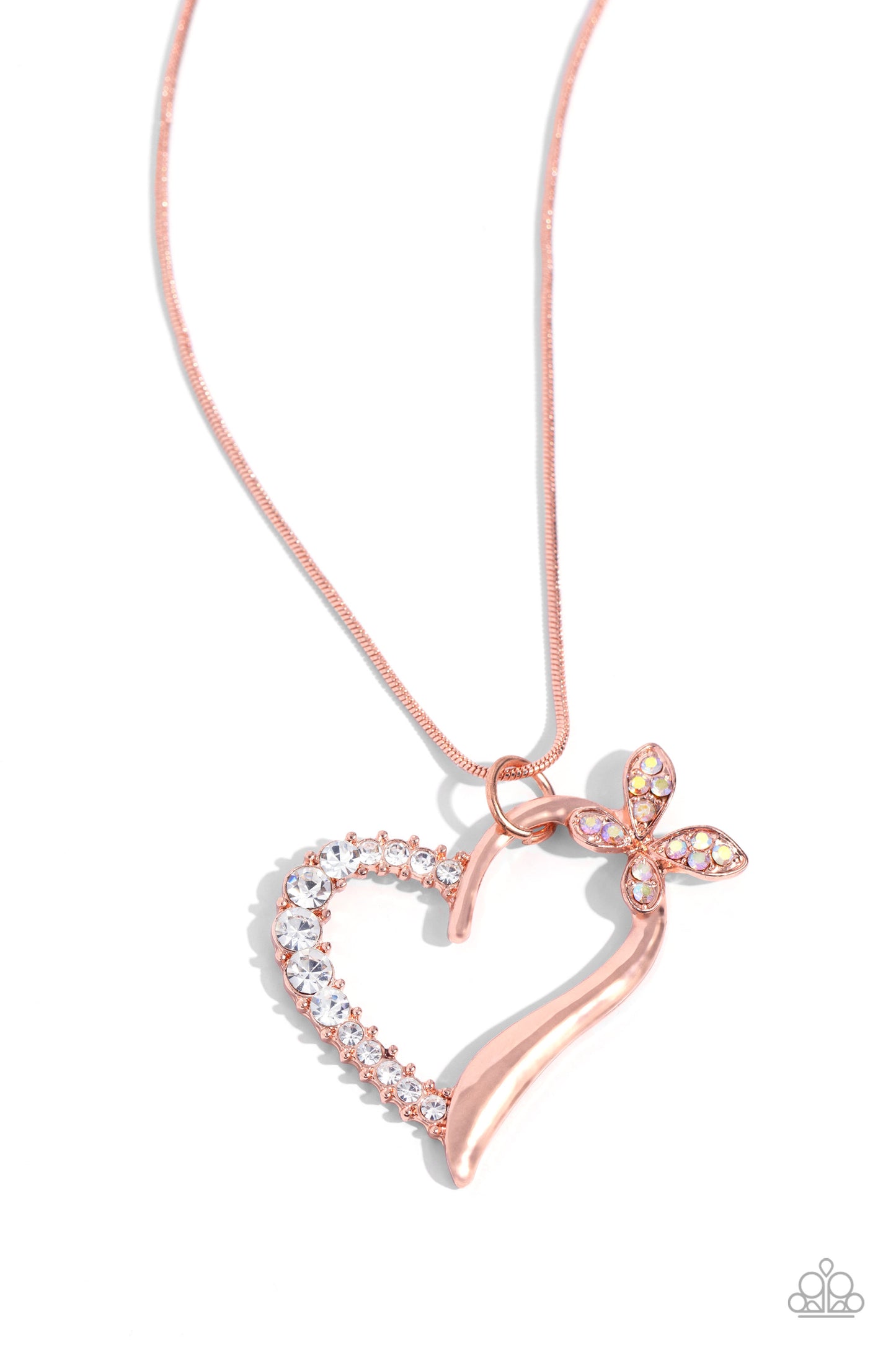 Half-Hearted Haven - Copper Butterfly Necklace - Paparazzi Accessories