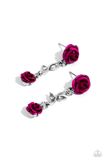 Led by the ROSE - Pink Post Earrings - Paparazzi Accessories