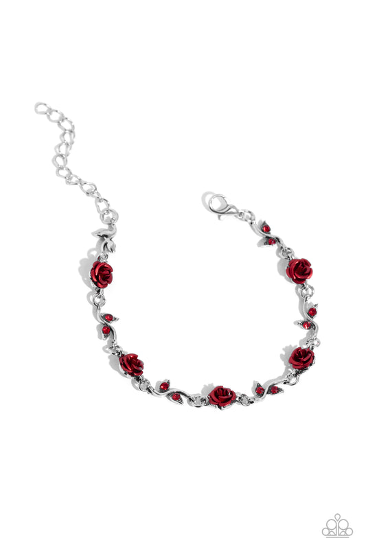 Roses Supposes - Red Clasp Closure Bracelet - Paparazzi Accessories