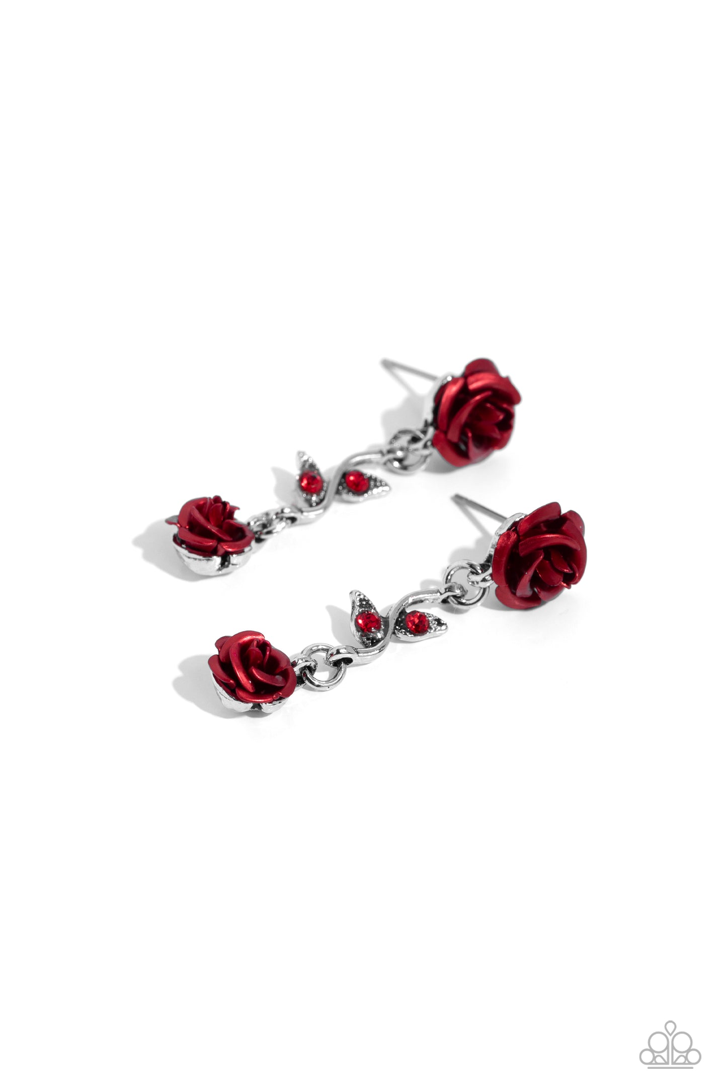 Led by the ROSE - Red Post Earrings - Paparazzi Accessories