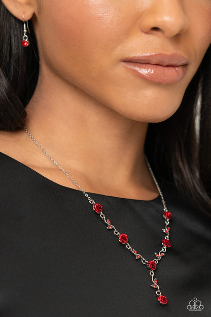 ROSE Without Saying... - Red Necklace - Paparazzi Accessories