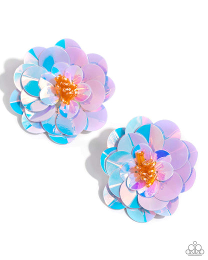 Floating Florals - Multi Sequin Post Earrings - Life of the Party Exclusive - Paparazzi Accessories