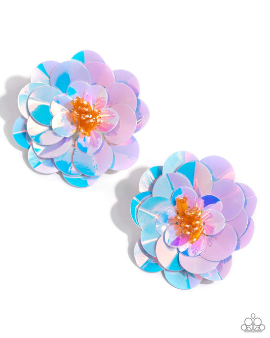 Floating Florals - Multi Sequin Post Earrings - Life of the Party Exclusive - Paparazzi Accessories
