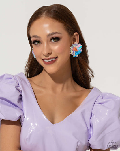 Floating Florals - Multi Sequin Post Earrings - Life of the Party Exclusive - Paparazzi Accessories