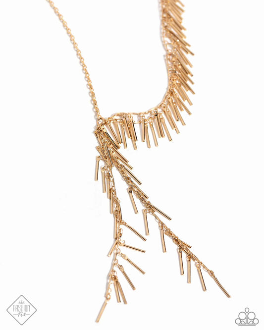 Linear Leap - Gold Necklace - Paparazzi Accessories