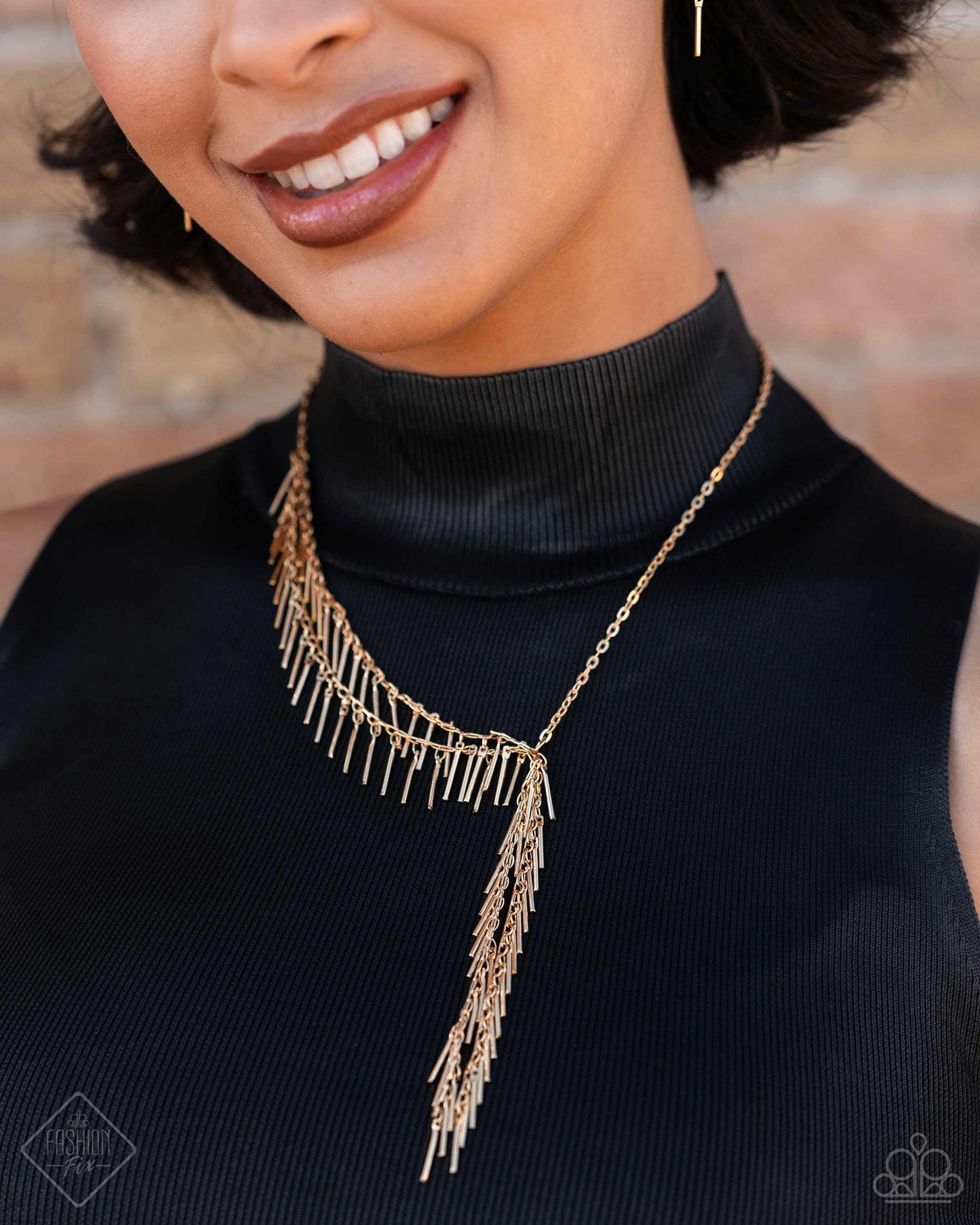 Linear Leap - Gold Necklace - Paparazzi Accessories