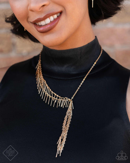 Linear Leap - Gold Necklace - Paparazzi Accessories