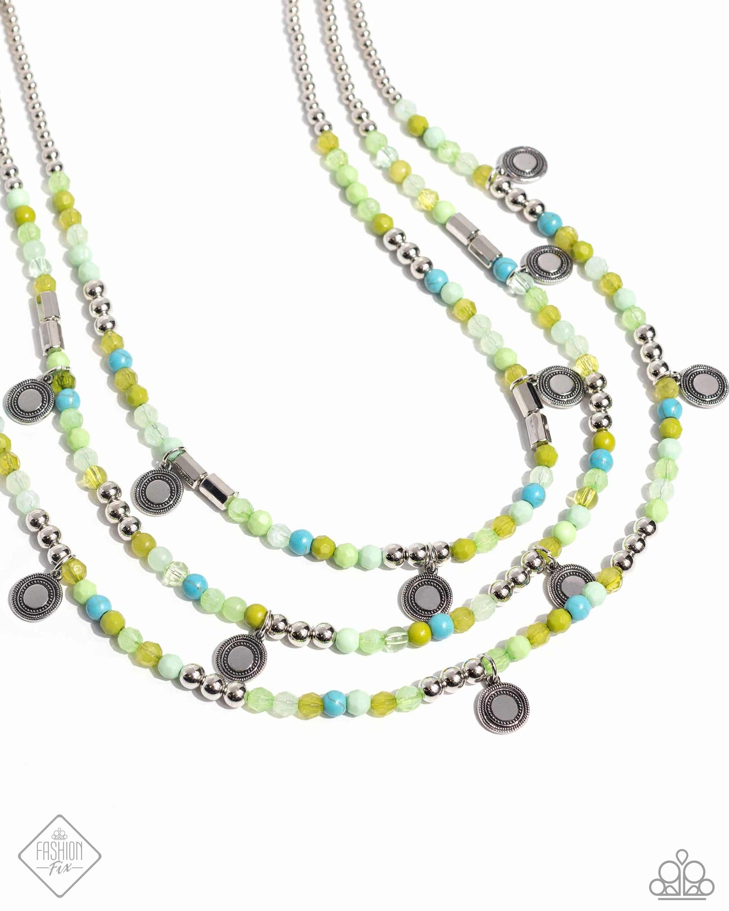 Piquant Pattern - Green Necklace - Paparazzi Accessories