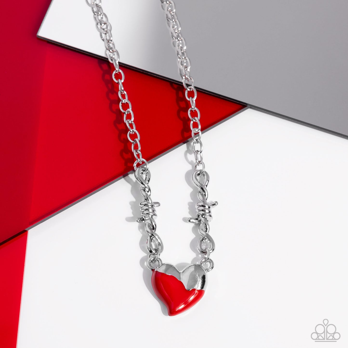 Trendy Tribute - Red Enamel Heart Necklace - Paparazzi Accessories