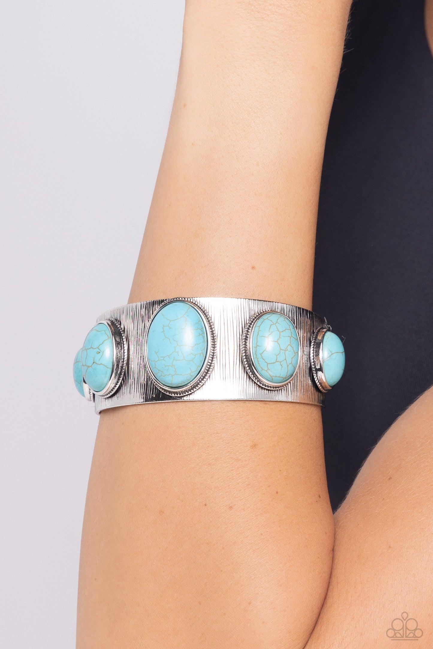 Earthy Echo - Blue Cuff Bracelet - Paparazzi Accessories