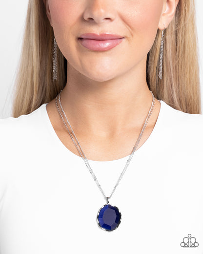 Showstopping Season - Blue Rhinestone Pendant Necklace - Paparazzi Accessories