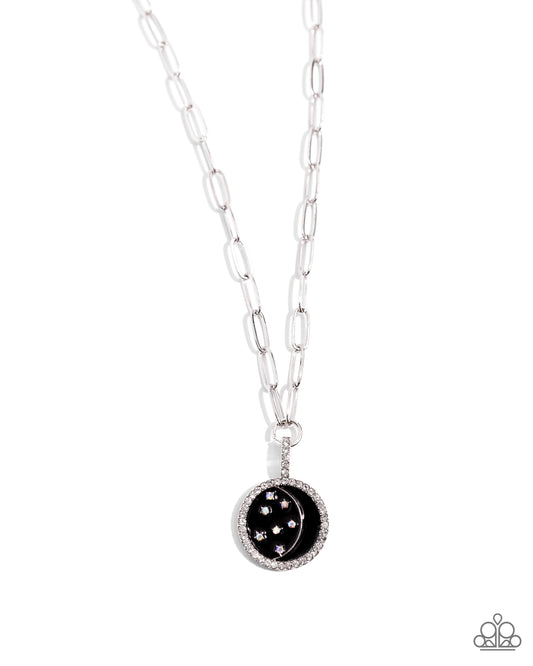 Lunar Liaison - Black Moon & Stars Necklace - Paparazzi Accessories