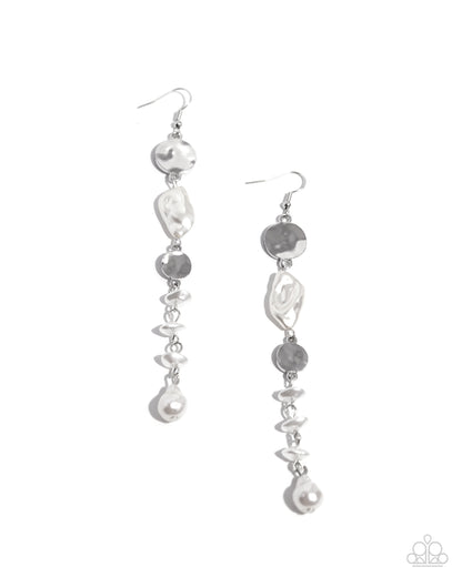 Cosmopolitan Chic - White Fishhook Earrings - Paparazzi Accessories