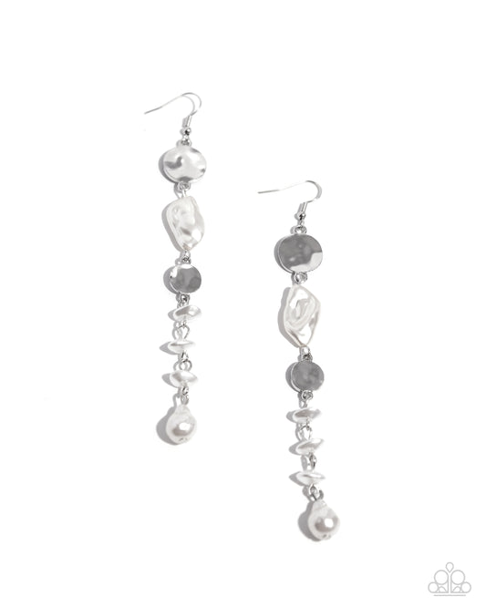 Cosmopolitan Chic - White Fishhook Earrings - Paparazzi Accessories