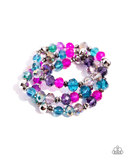 Stack of GLASS - Multi Stretchy Bracelets - Paparazzi Accessories