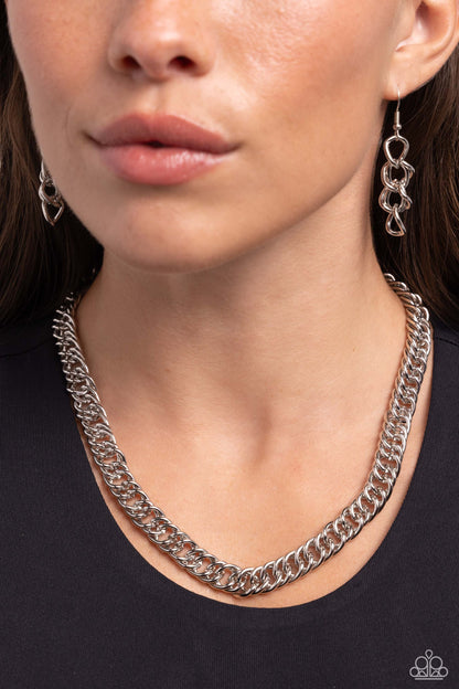 Industrial Ideology - Silver Chain Necklace - Paparazzi Accessories