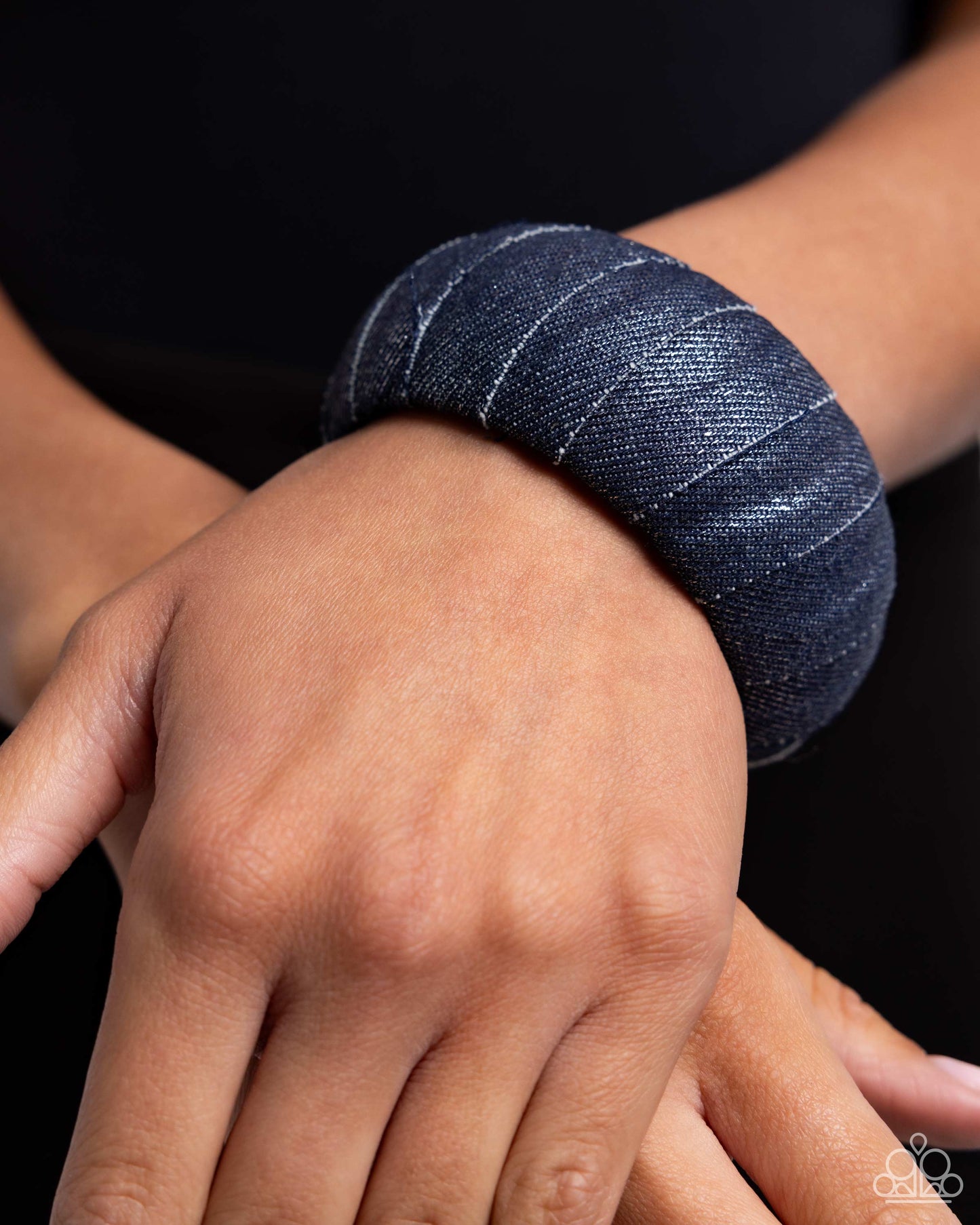 Denim Delight - Blue Bangle Bracelet - Paparazzi Accessories