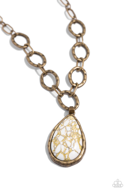 Tangible Tranquility - Brass Necklace - Paparazzi Accessories