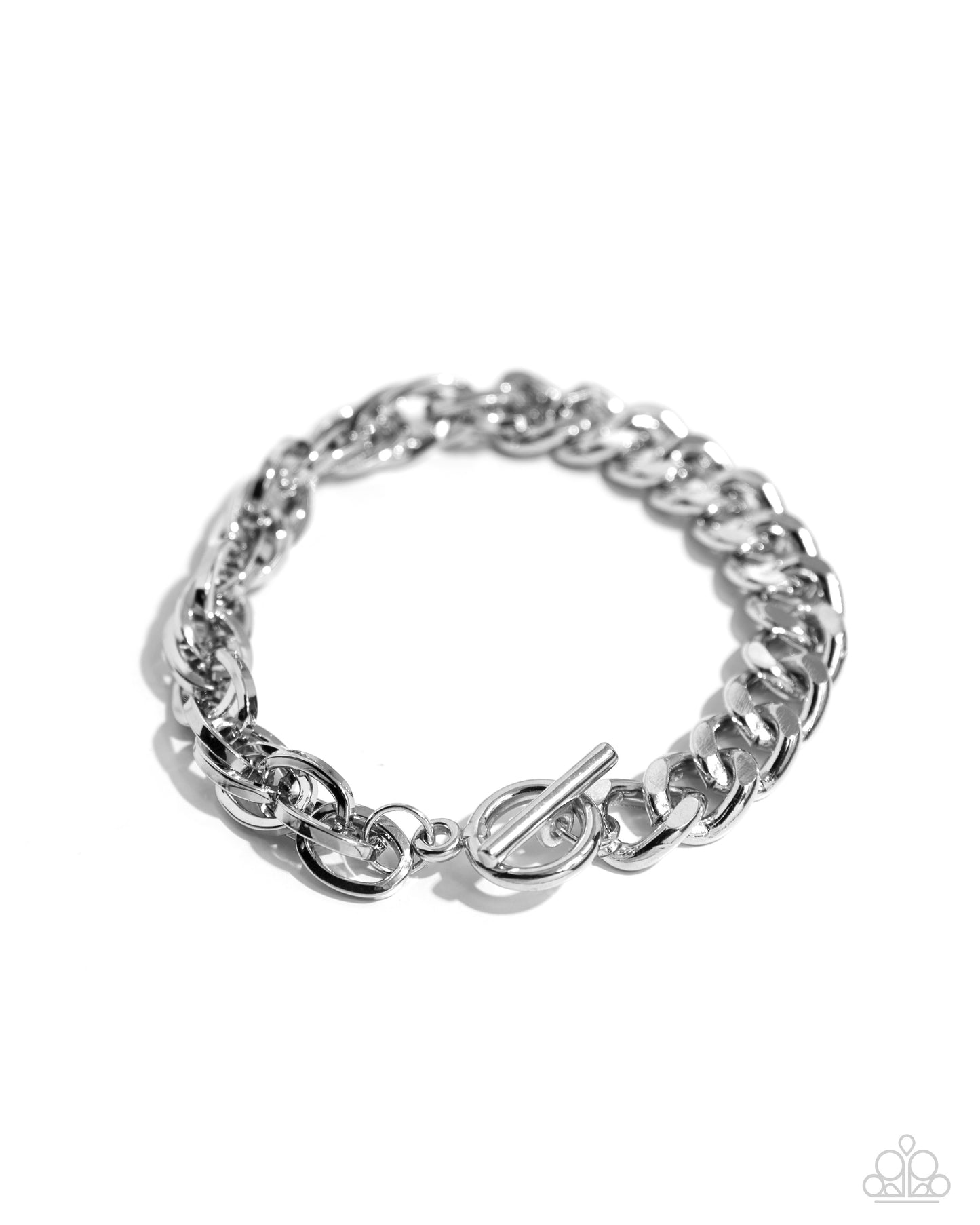 Mismatched Masterpiece - Silver Urban Toggle Bracelet - Paparazzi Accessories
