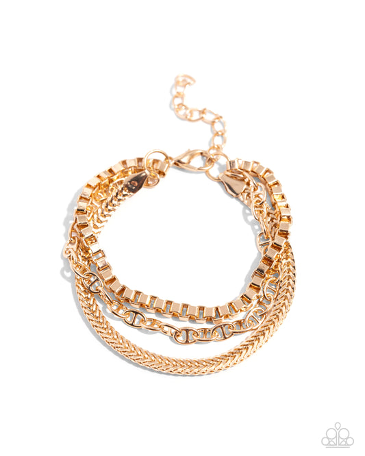 Chain Cabaret - Gold Urban Clasp Bracelet - Paparazzi Accessories
