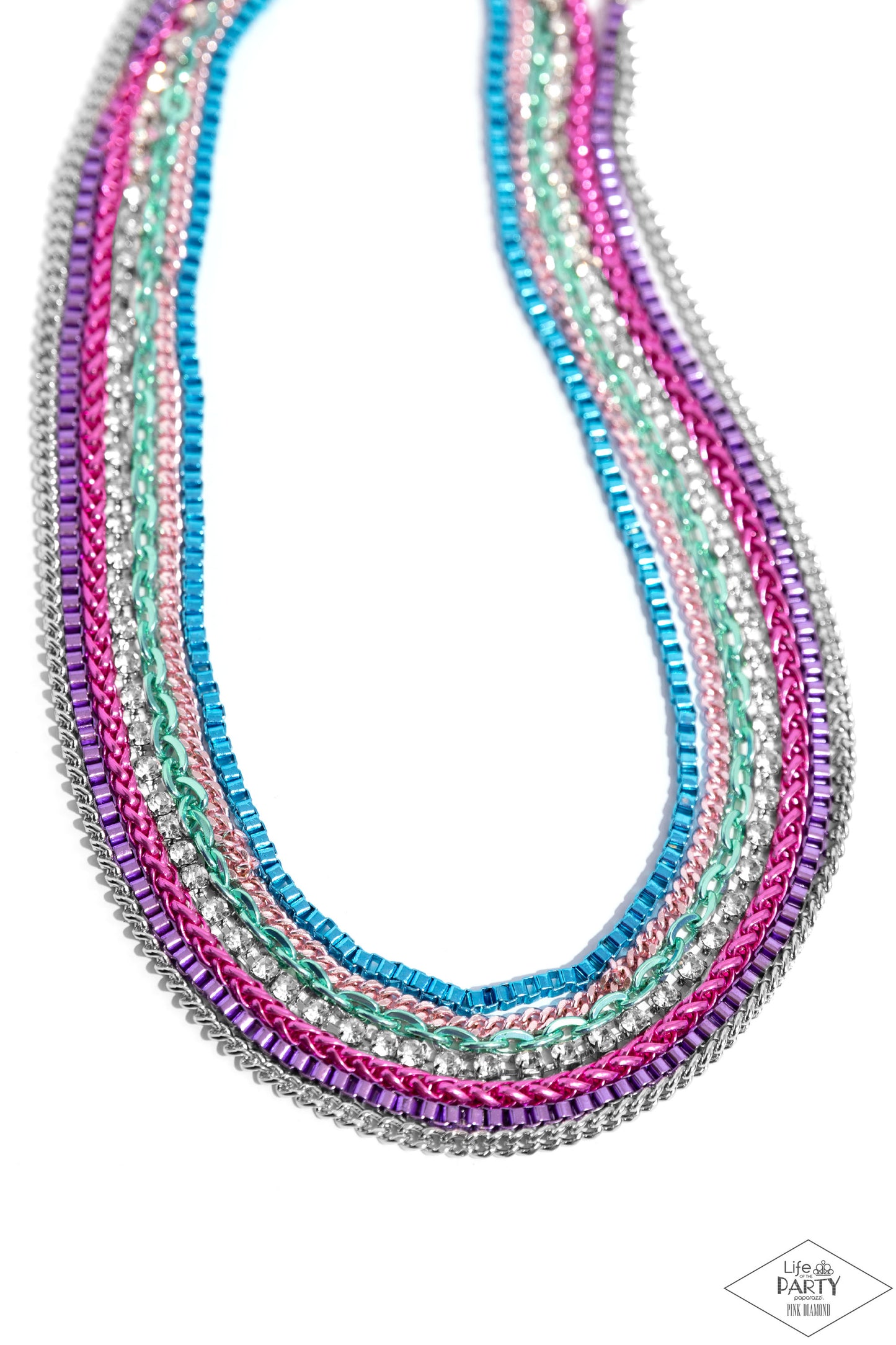 Troublemaker Trove - Multi Dipped Metallic Chains Necklace - Paparazzi Accessories