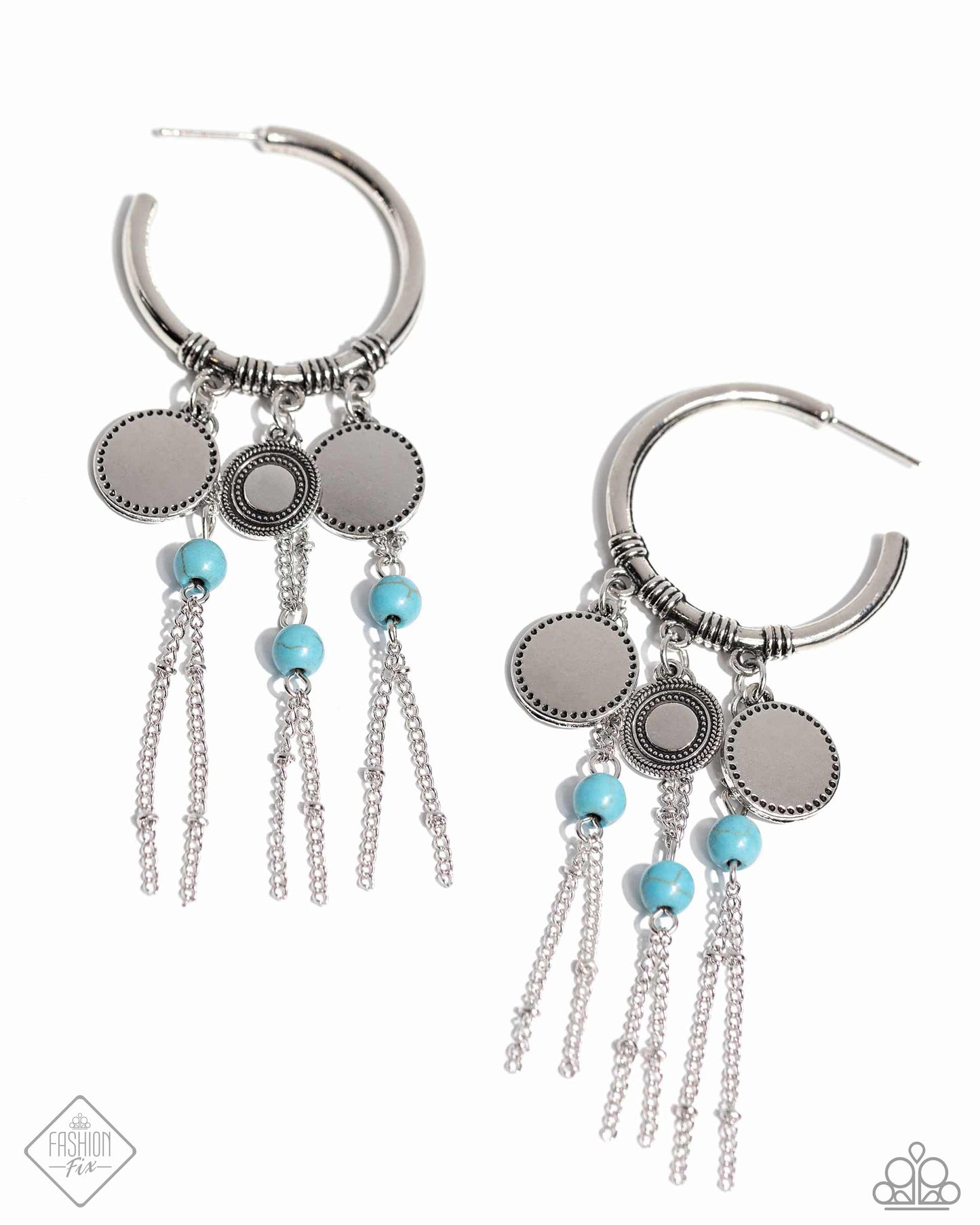 Peppy Pinnacle - Blue Hoop Earrings - Paparazzi Accessories