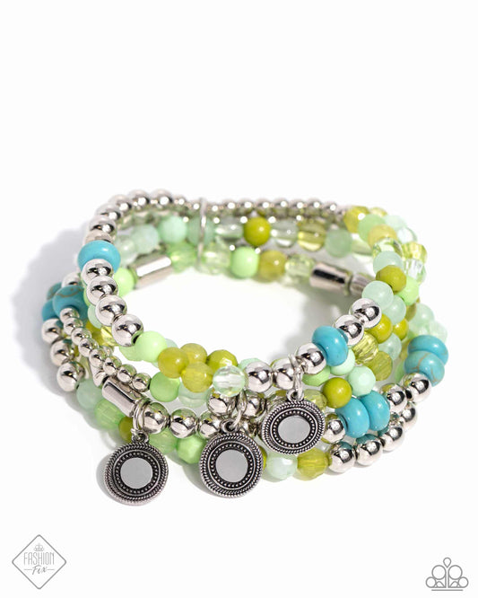 Poignant Pairing - Green Stretchy Bracelets - Paparazzi Accessories