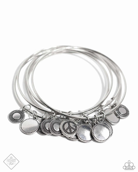 My Interest is Piqued - Silver Bangle Bracelets - Paparazzi Accessories