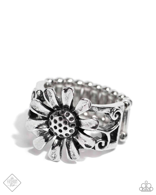 Landslide Lover - Silver Flower Ring - Paparazzi Accessories