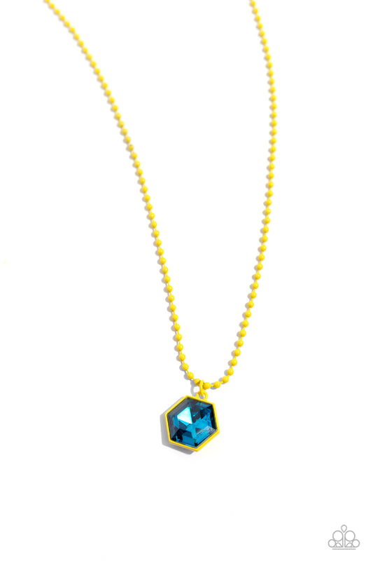 Sprinkle of Simplicity - Yellow Dipped Metal Necklace - Paparazzi Accessories