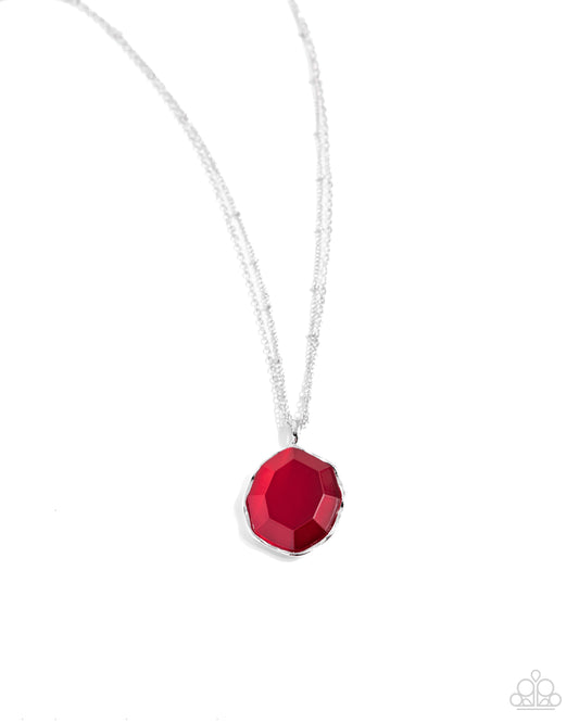 Showstopping Season - Red Rhinestone Pendant Necklace - Paparazzi Accessories