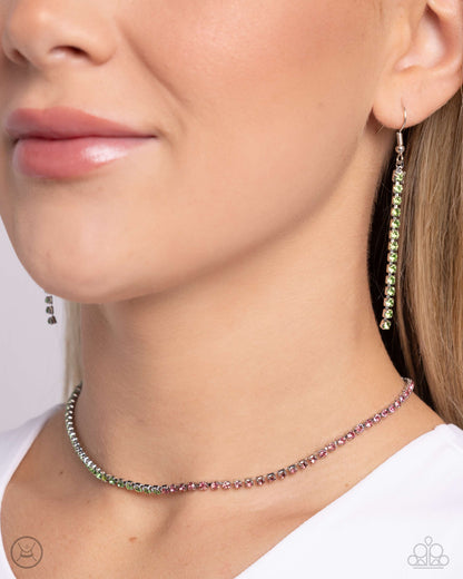 Dedicated Duo - Green Choker Necklace - Paparazzi Accessories