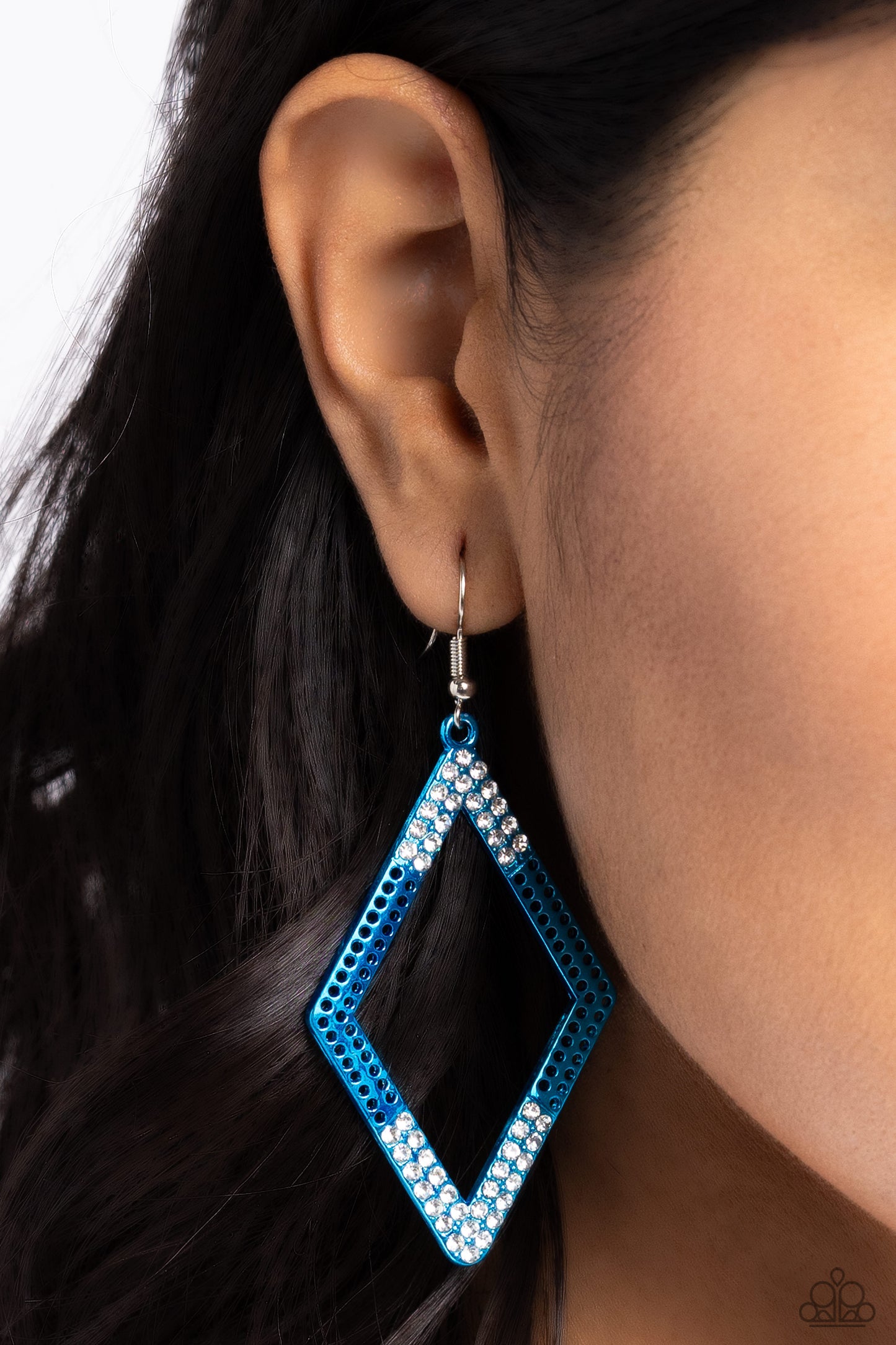 Eloquently Edgy - Blue Dipped Metal Fishhook Earrings - Paparazzi Accessories
