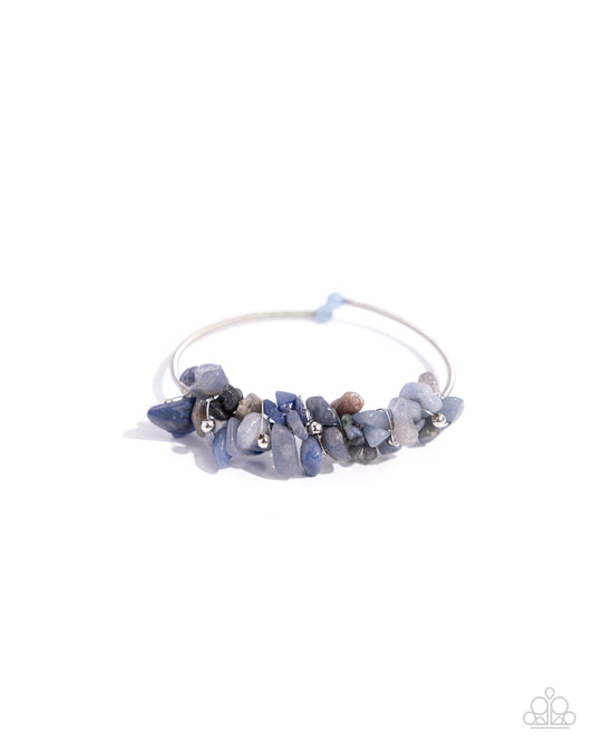 Dainty Deconstruction - Blue Coil Bracelet - Paparazzi Accessories