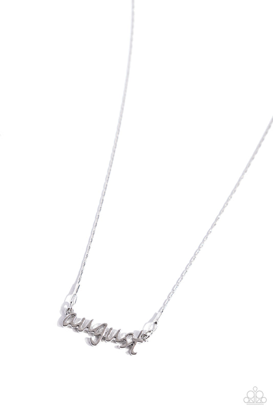 Birth Month Bling - August - Silver Necklace - Paparazzi Accessories