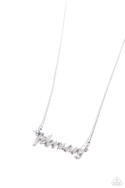 Birth Month Bling - February - Silver Necklace - Paparazzi Accessories