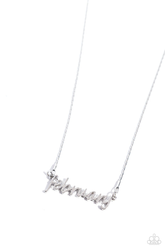 Birth Month Bling - February - Silver Necklace - Paparazzi Accessories