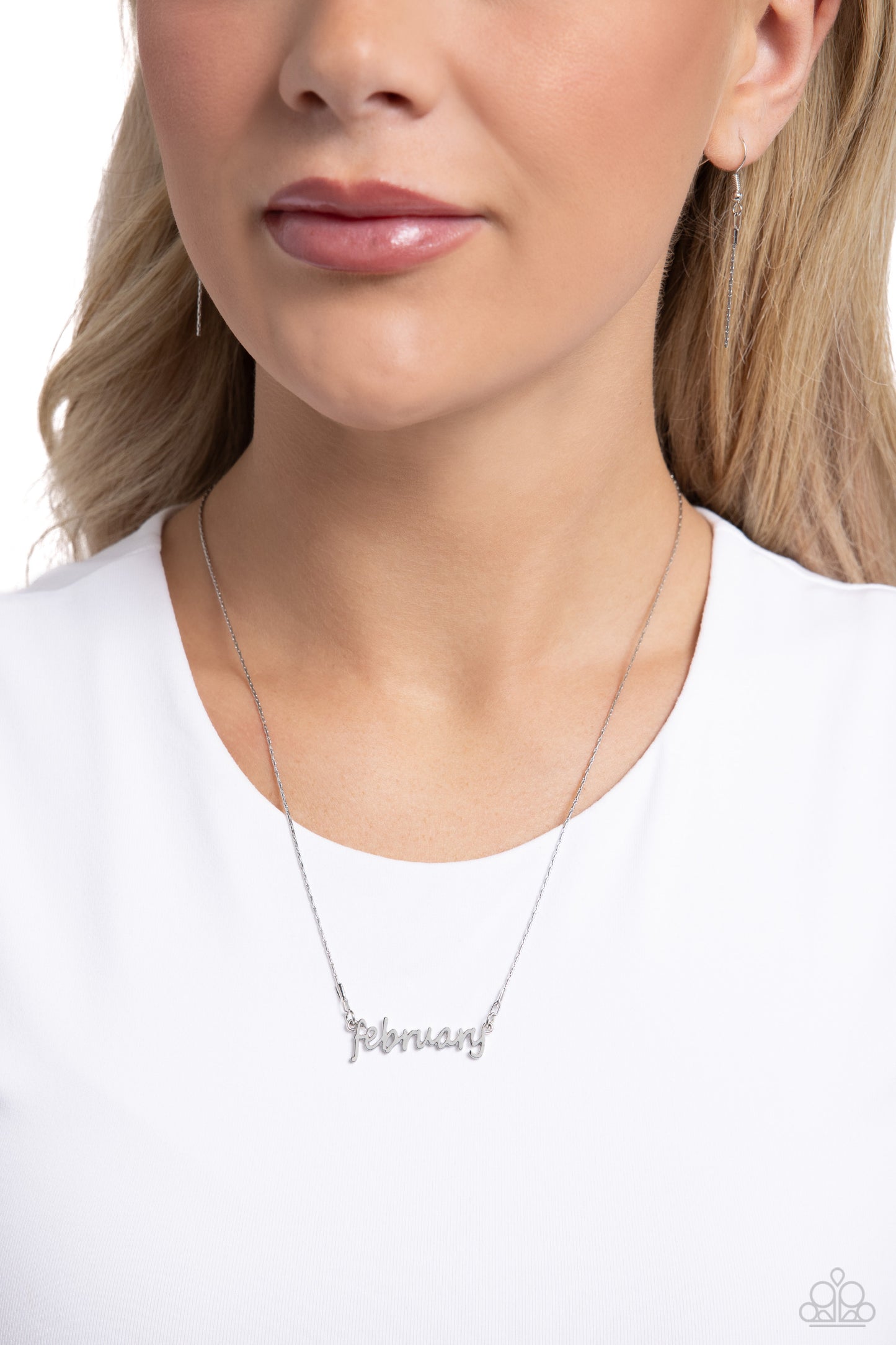 Birth Month Bling - February - Silver Necklace - Paparazzi Accessories