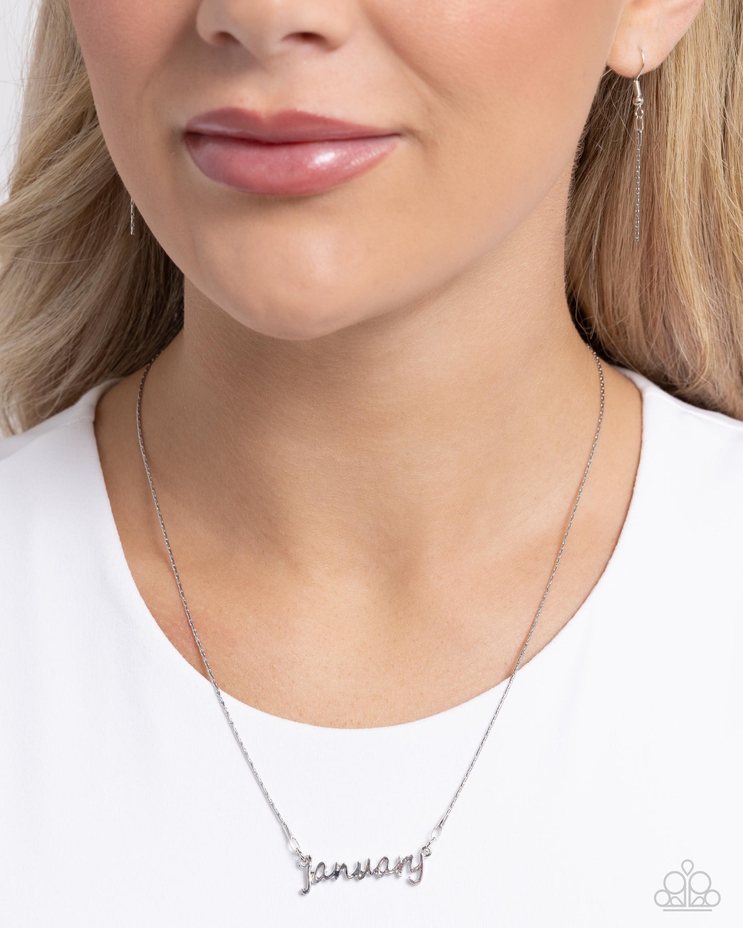 Birth Month Bling - January - Silver Necklace - Paparazzi Accessories